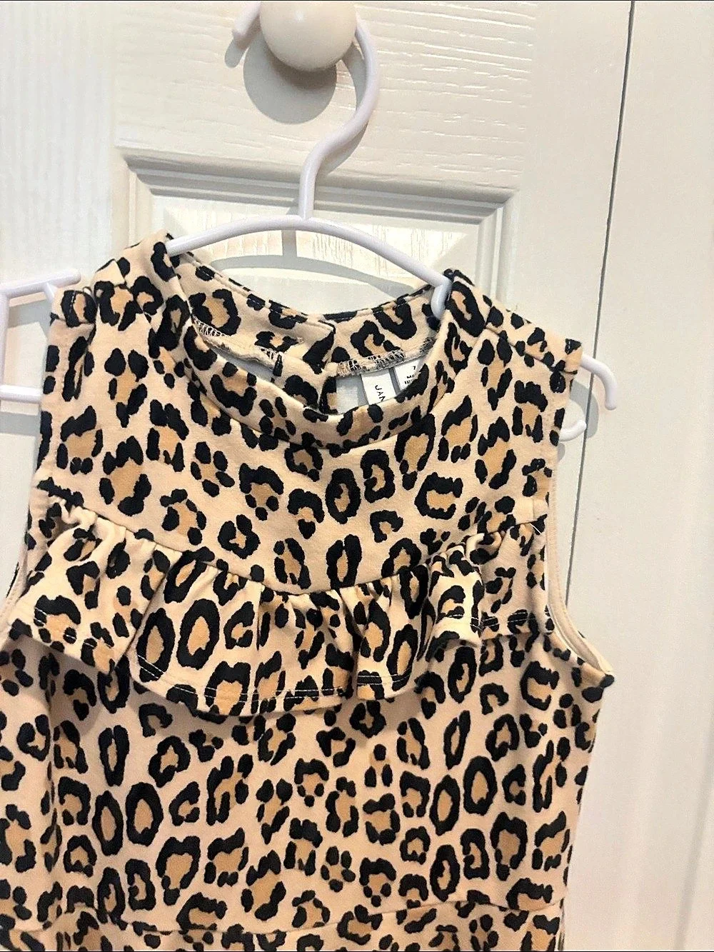 Janie and Jack Leopard Print Ruffle Mini Dress Like New